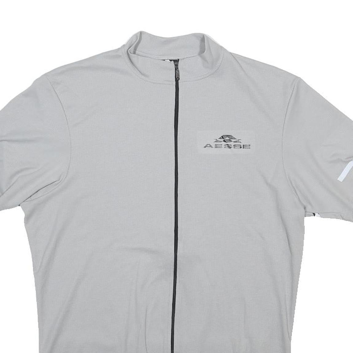 AESSE Mens Grey Jersey XL Short Sleeve 1/4 Zip Cycling Top Lightweight Sport