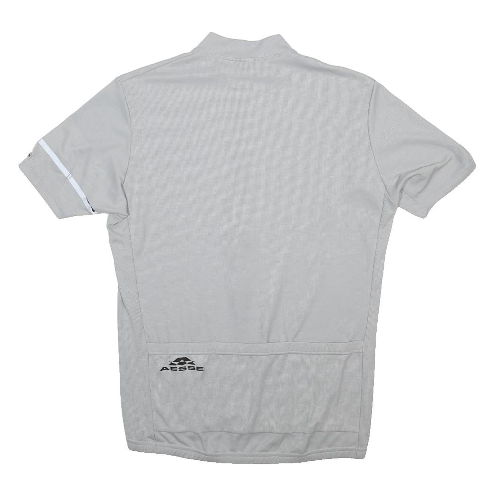 AESSE Mens Grey Jersey XL Short Sleeve 1/4 Zip Cycling Top Lightweight Sport