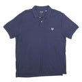CHAPS Mens Blue Polo Shirt XL Cotton Blend Short Sleeve Plain Casual