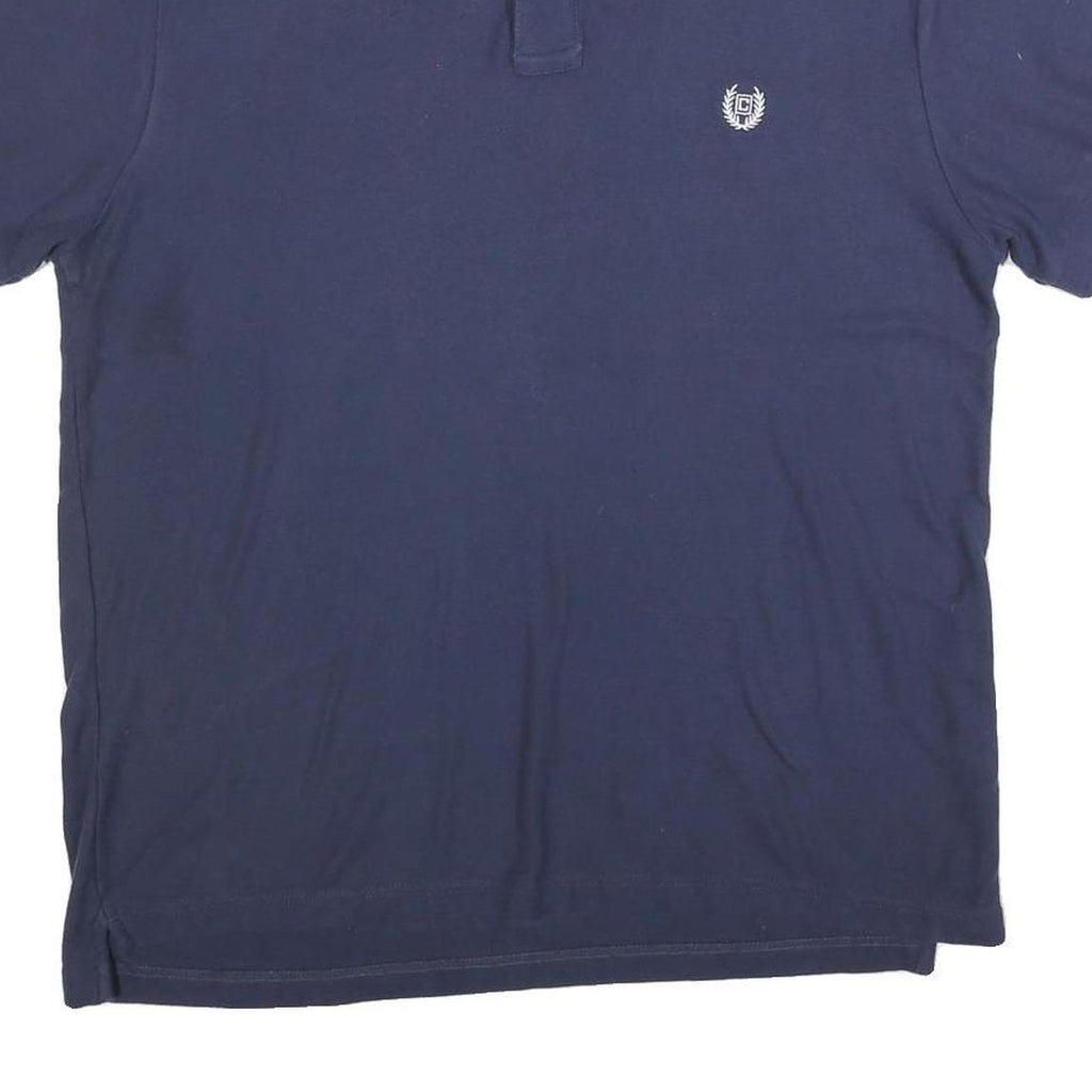 CHAPS Mens Blue Polo Shirt XL Cotton Blend Short Sleeve Plain Casual