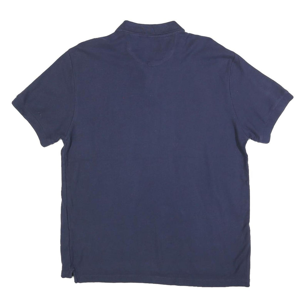 CHAPS Mens Blue Polo Shirt XL Cotton Blend Short Sleeve Plain Casual