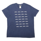 ADIDAS Mens Blue Graphic T-Shirt L Short Sleeve Crew Neck Cotton Blend Casual
