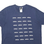 ADIDAS Mens Blue Graphic T-Shirt L Short Sleeve Crew Neck Cotton Blend Casual