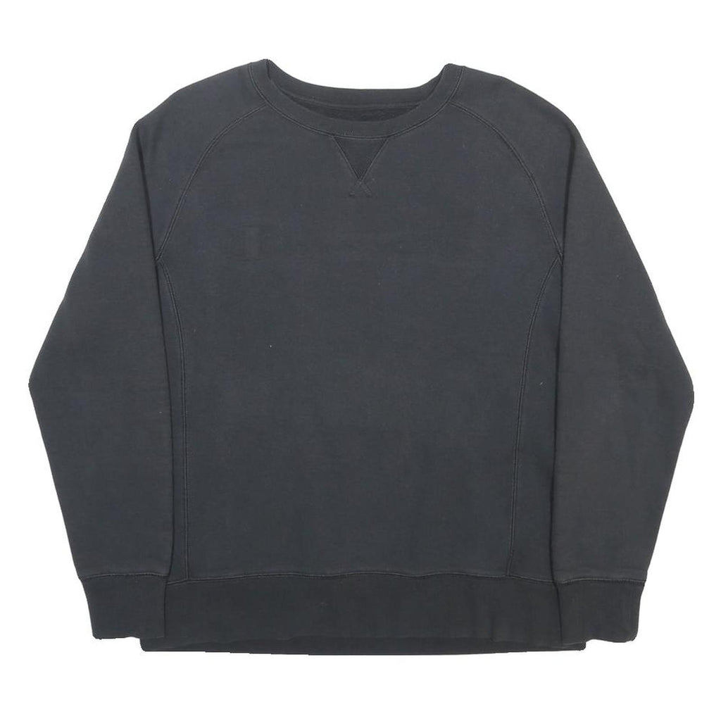 CHAMPION Womens Black Crew Neck Cotton Blend Pullover Sweatshirt M Long Sleeve