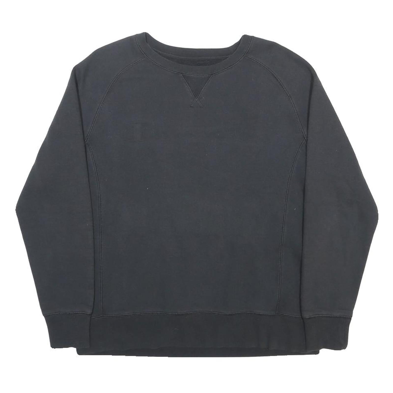 CHAMPION Womens Black Crew Neck Cotton Blend Pullover Sweatshirt M Long Sleeve