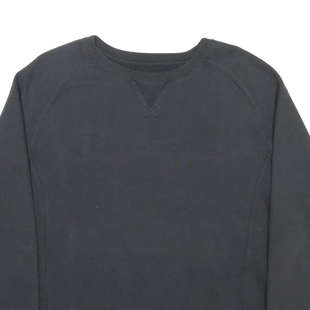 CHAMPION Womens Black Crew Neck Cotton Blend Pullover Sweatshirt M Long Sleeve