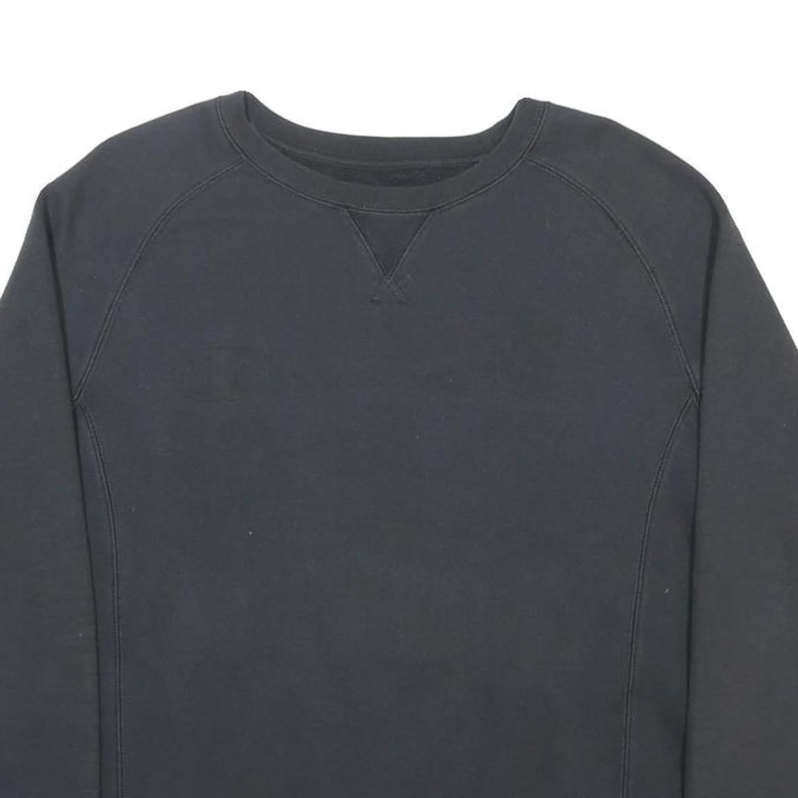 CHAMPION Womens Black Crew Neck Cotton Blend Pullover Sweatshirt M Long Sleeve
