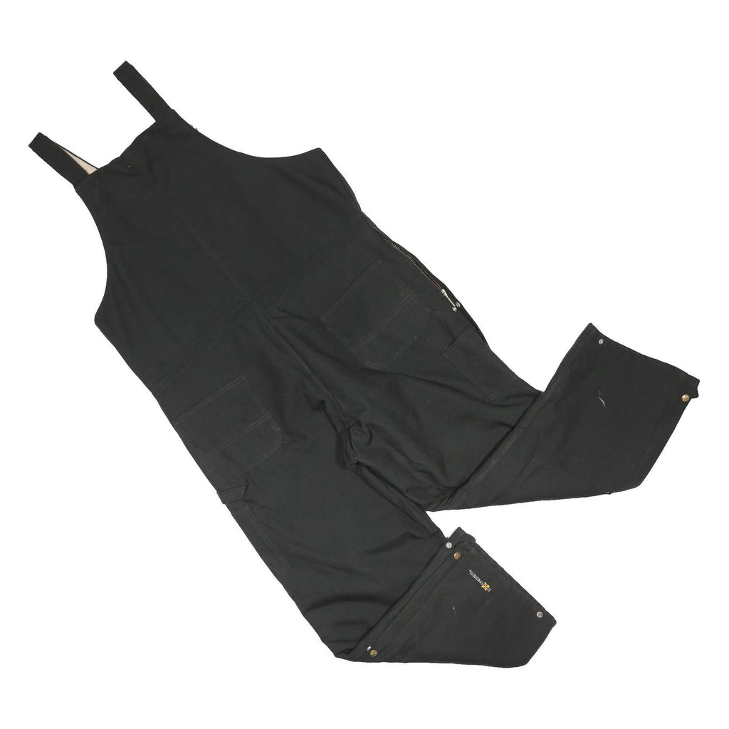 CARHARTT Mens Black Dungarees Regular Polyester Blend XL W46 L29 Workwear Zip