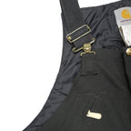 CARHARTT Mens Black Dungarees Regular Polyester Blend XL W46 L29 Workwear Zip