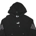 PUMA Womens Black Hoodie M Logo Graphic Cotton Blend Casual Pullover