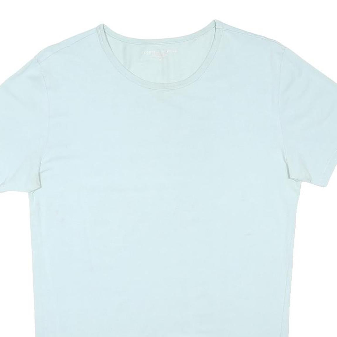 TOMMY HILFIGER Mens Light Blue T-Shirt M Short Sleeve Crew Neck Cotton Blend