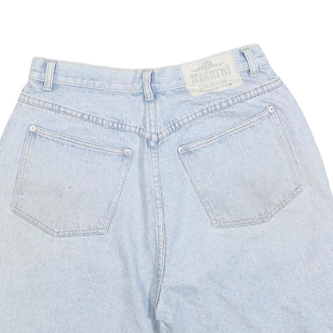 NATURAL RAGAZZA Womens Shorts Blue Denim Casual S W28 Light Wash Relaxed Fit