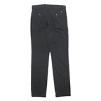 TOMMY HILFIGER Mens Slim Black Cotton Blend Zip Trousers W30 L32 Stylish Comfort