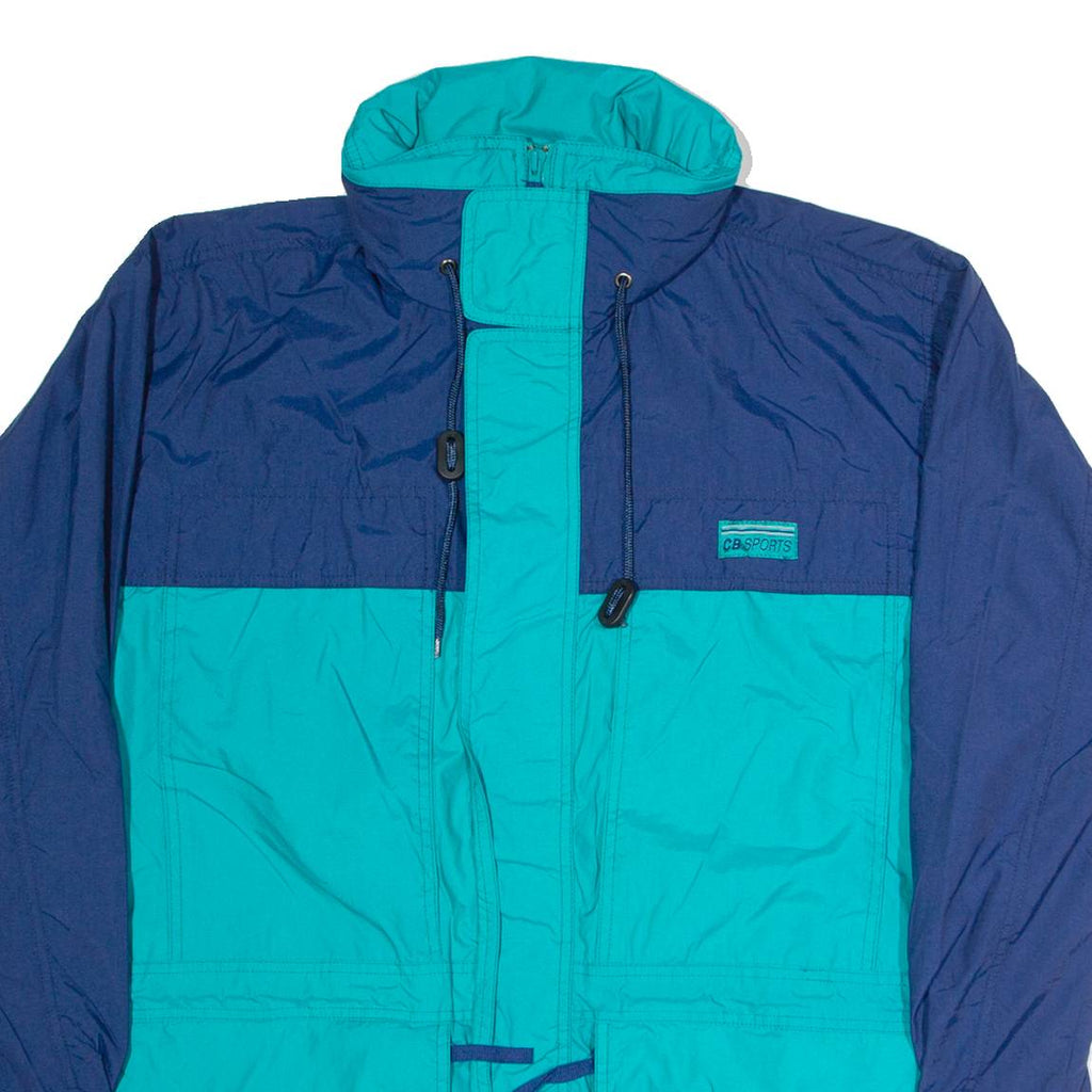 CB SPORTS Hidden Hood Mens Rain Coat Green Hooded M