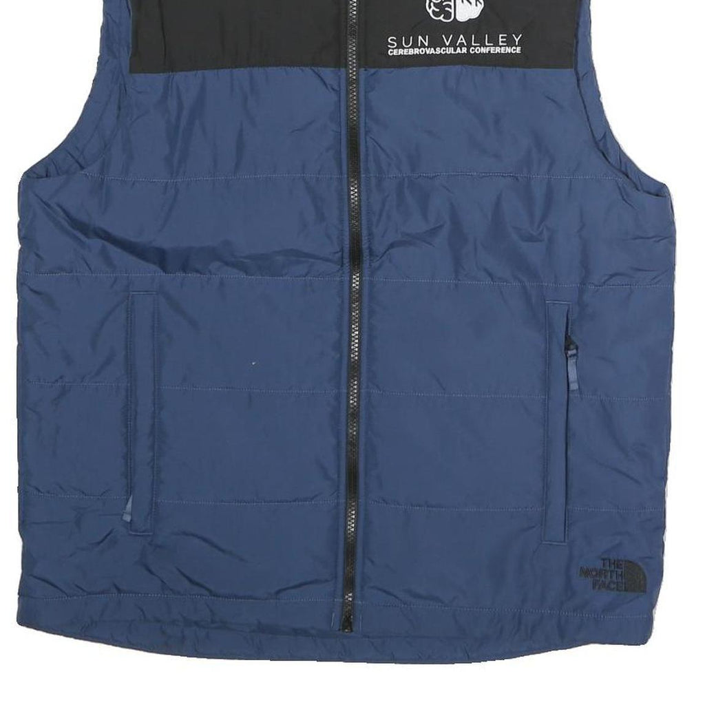 THE NORTH FACE Mens Blue & Black Outdoor Jacket M Polyester Zip Plain