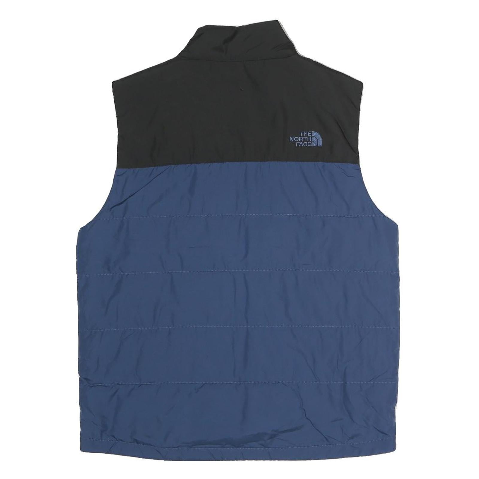 THE NORTH FACE Mens Blue & Black Outdoor Jacket M Polyester Zip Plain