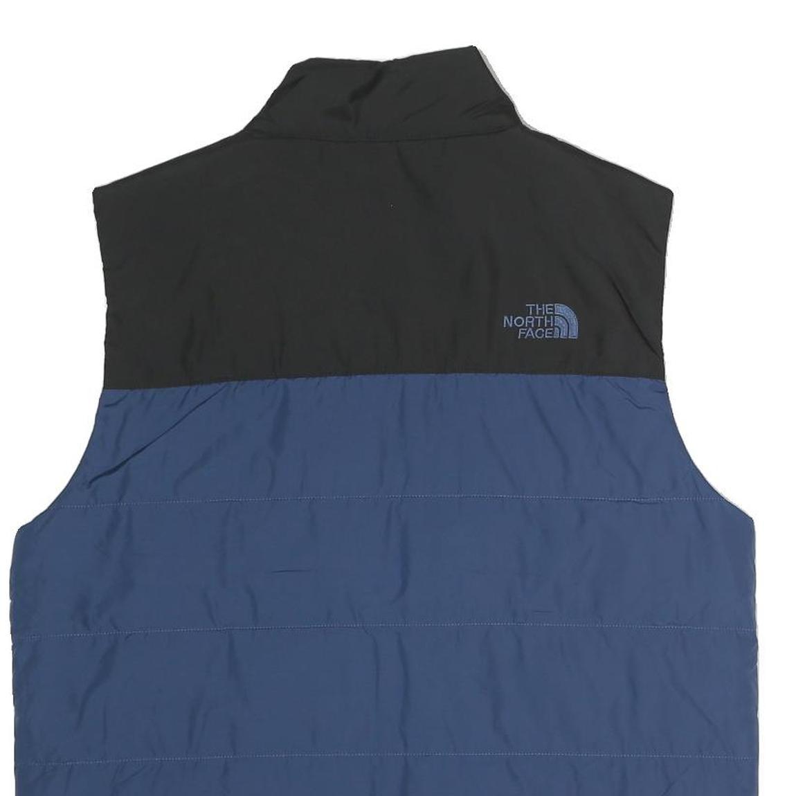 THE NORTH FACE Mens Blue & Black Outdoor Jacket M Polyester Zip Plain