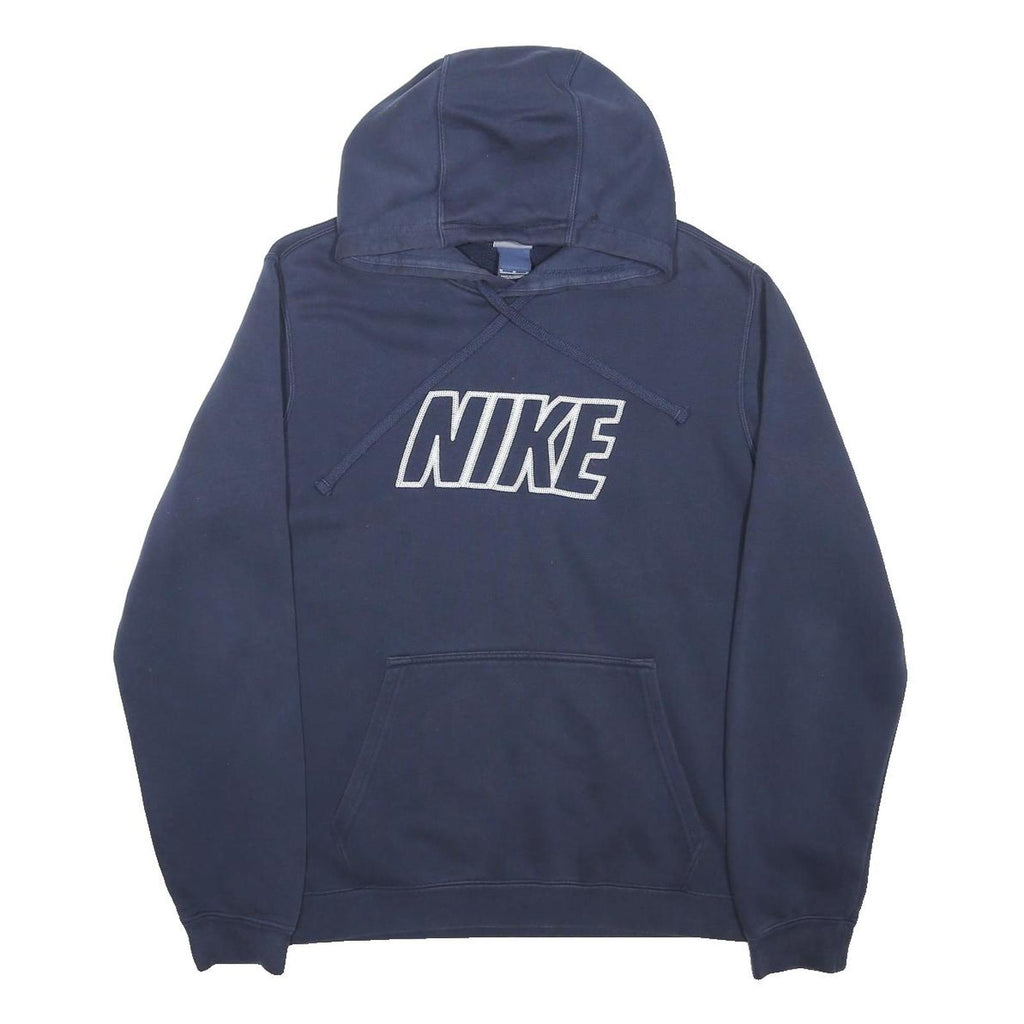 NIKE Mens Blue Hoodie M Cotton Blend Pullover Casual Wear Sports Sweatshirt