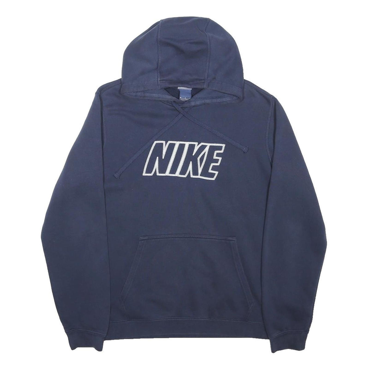 NIKE Mens Blue Hoodie M Cotton Blend Pullover Casual Wear Sports Sweatshirt