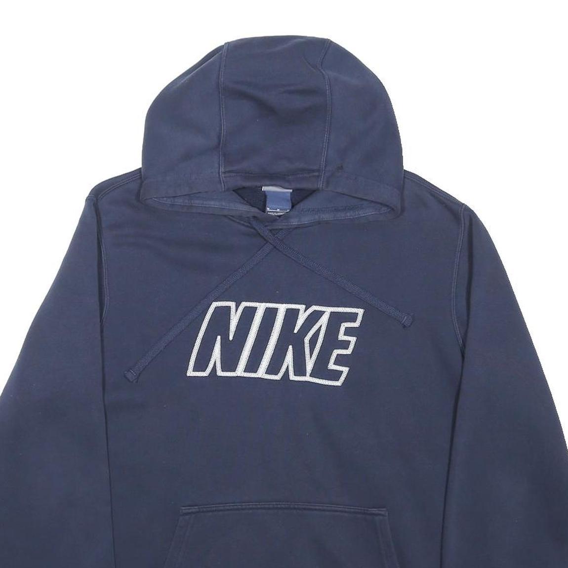 NIKE Mens Blue Hoodie M Cotton Blend Pullover Casual Wear Sports Sweatshirt