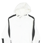 PUMA Mens White & Black Zip Hooded Cotton Blend Jacket L Sports Casual