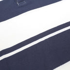 TOMMY HILFIGER Mens Navy & White Striped Short Sleeve Polo Shirt S Classic