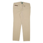 LAUREN RALPH LAUREN Womens Cotton Blend Beige Slim Straight Trousers W30 L27