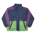 SPEEDWAY Mens Navy Blue & Purple & Green Zip Up Jacket M Polyester Blend