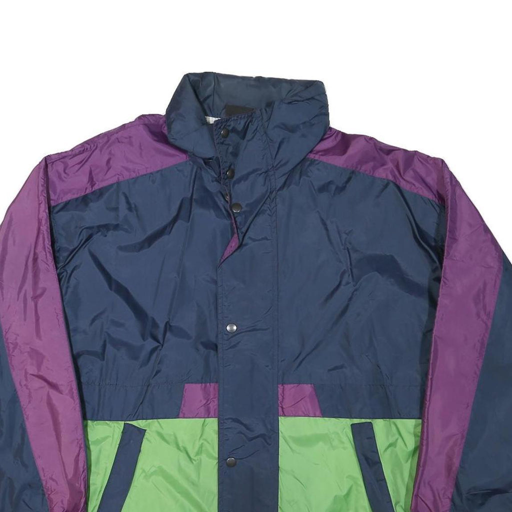 SPEEDWAY Mens Navy Blue & Purple & Green Zip Up Jacket M Polyester Blend