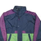 SPEEDWAY Mens Navy Blue & Purple & Green Zip Up Jacket M Polyester Blend