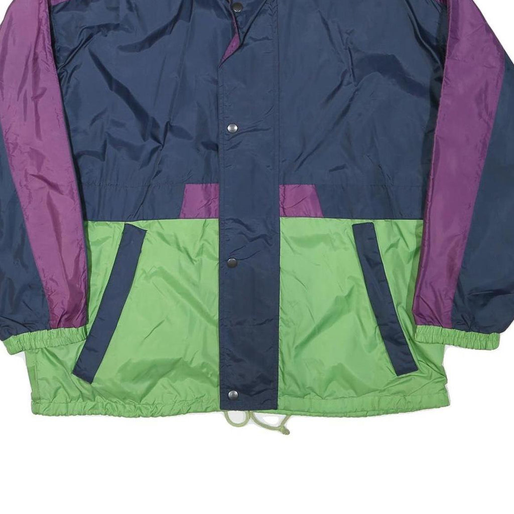 SPEEDWAY Mens Navy Blue & Purple & Green Zip Up Jacket M Polyester Blend