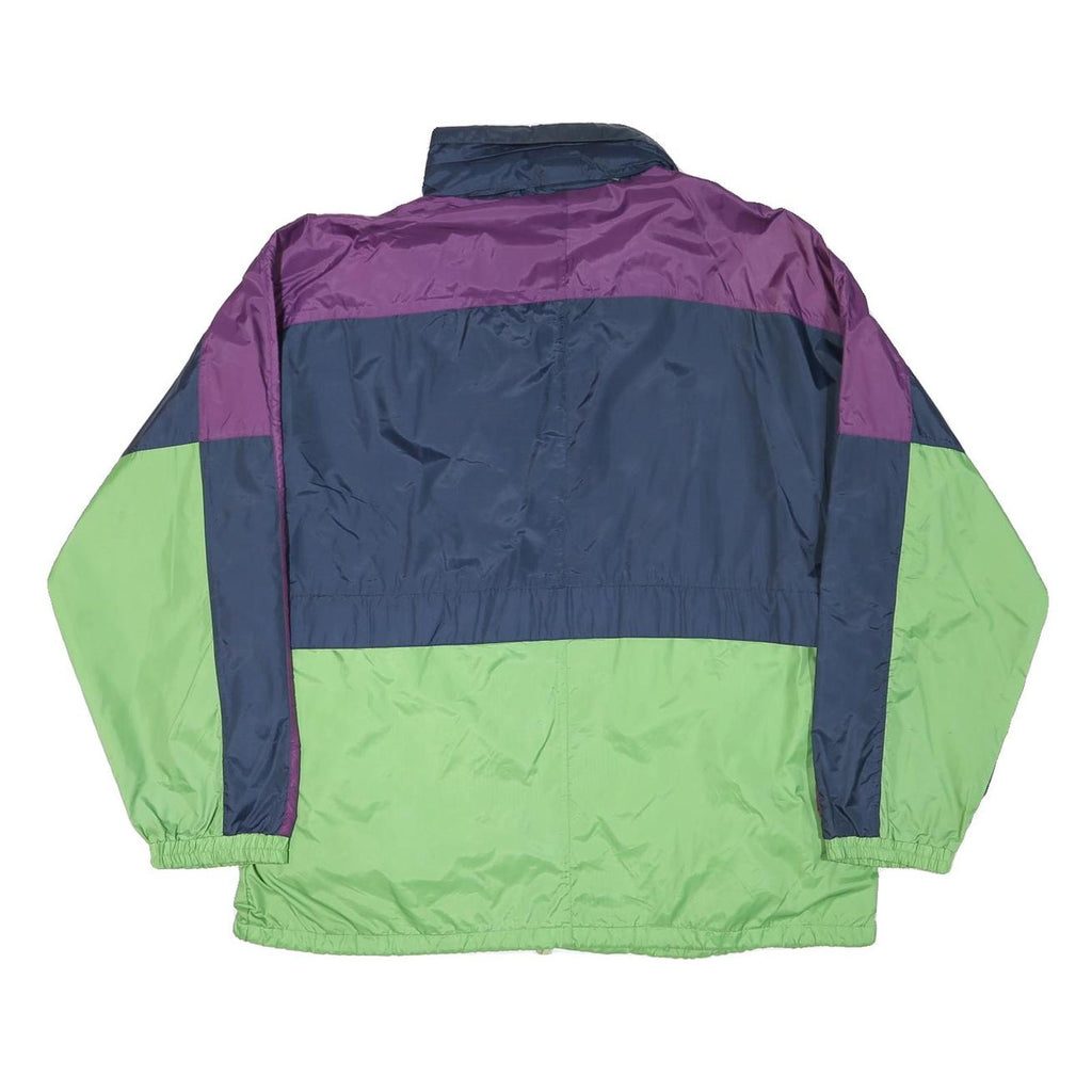 SPEEDWAY Mens Navy Blue & Purple & Green Zip Up Jacket M Polyester Blend