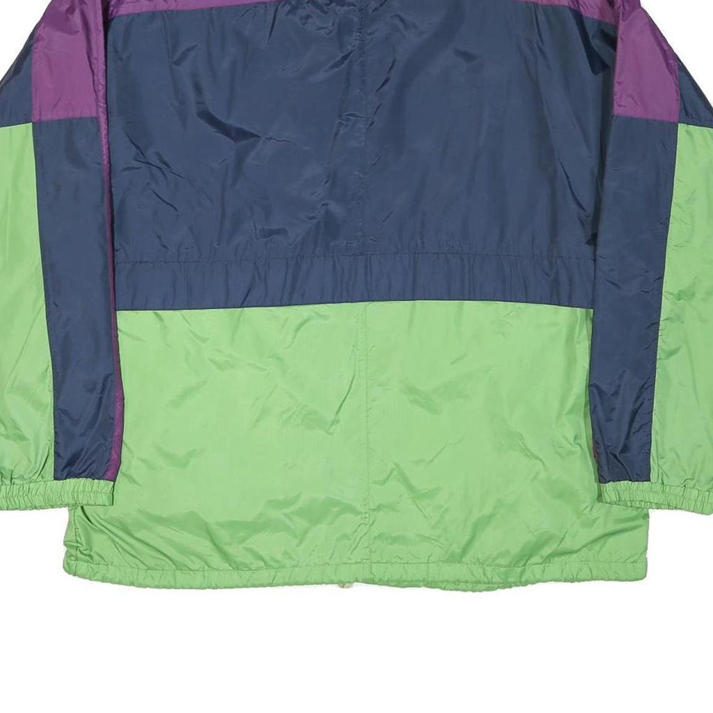 SPEEDWAY Mens Navy Blue & Purple & Green Zip Up Jacket M Polyester Blend