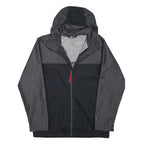 THE NORTH FACE Boys Black & Grey Outdoor Jacket XL Polyamide Blend Plain Hooded