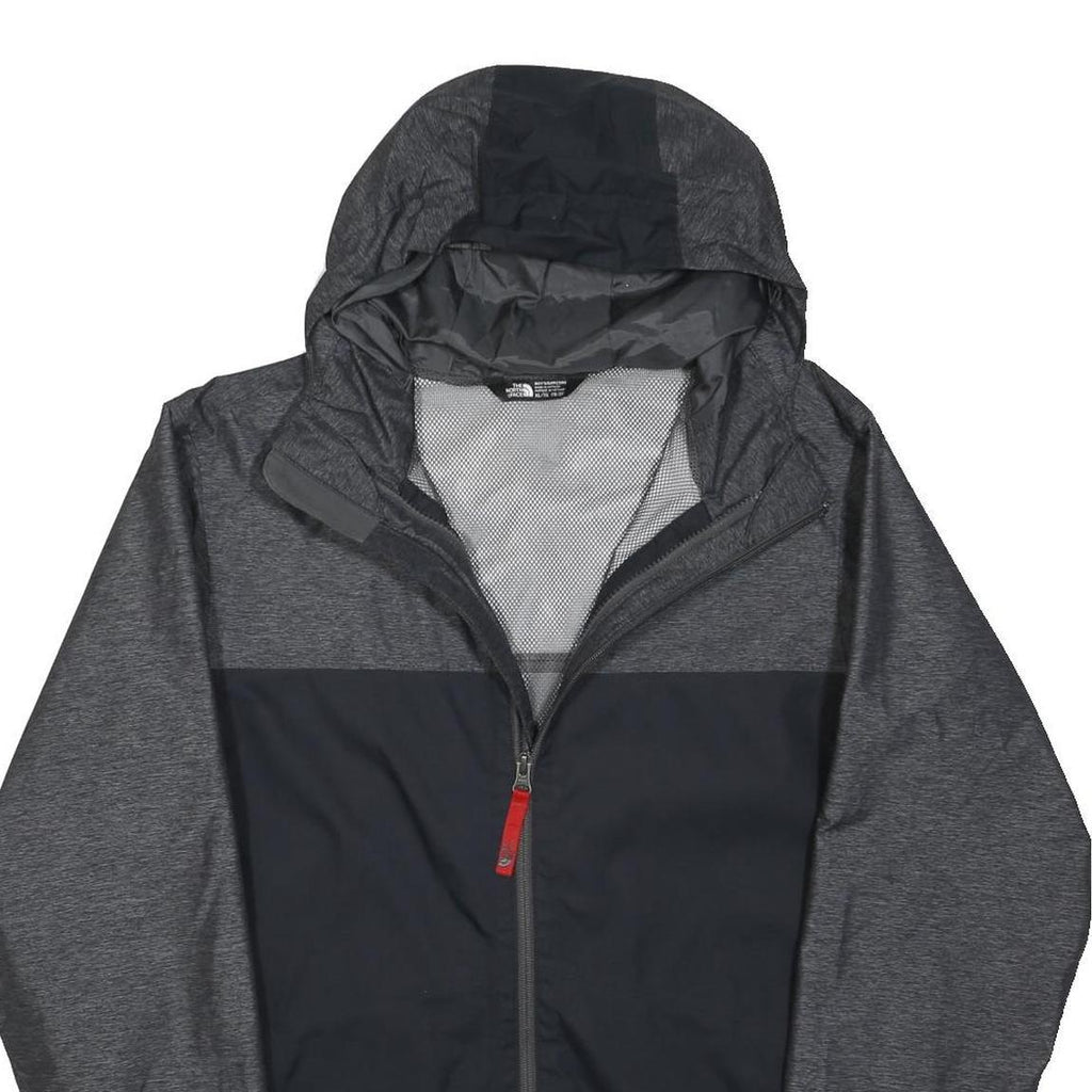 THE NORTH FACE Boys Black & Grey Outdoor Jacket XL Polyamide Blend Plain Hooded