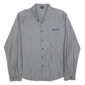 BENCH Mens Grey Cotton Blend Shirt 2XL Long Sleeve Button Casual Workwear