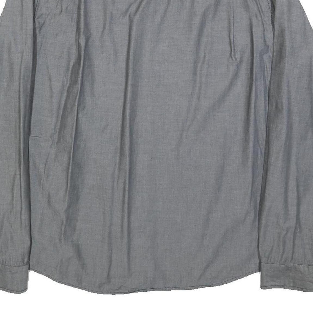 BENCH Mens Grey Cotton Blend Shirt 2XL Long Sleeve Button Casual Workwear