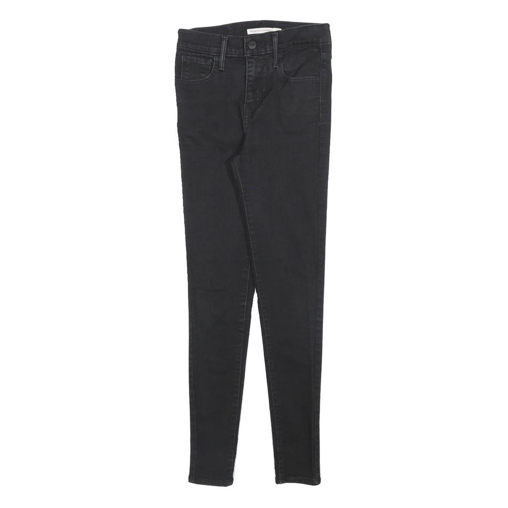 LEVI'S 720 Womens Jeans Black Slim Skinny Denim Raw W25 L28 Stretch