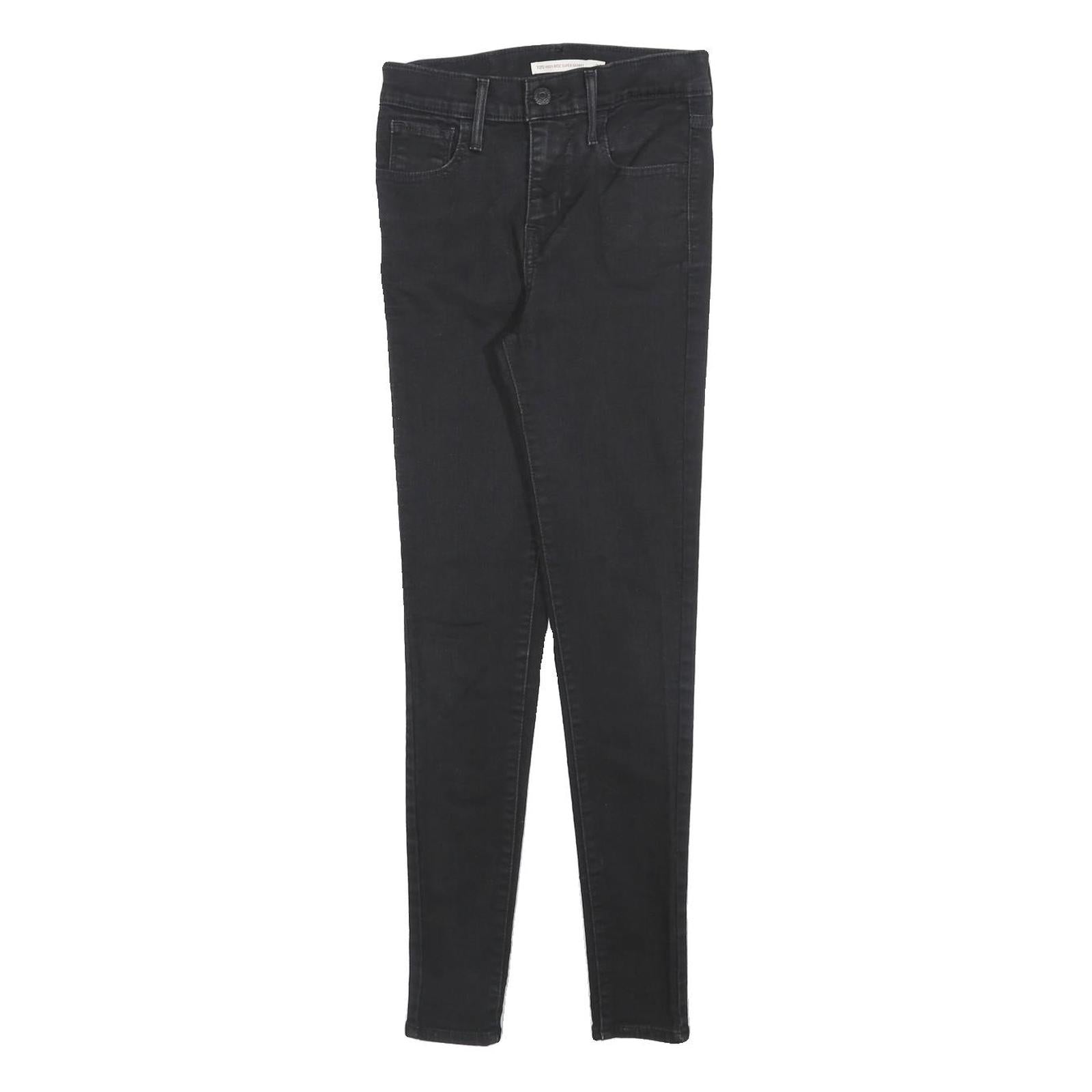 LEVI'S 720 Womens Jeans Black Slim Skinny Denim Raw W25 L28 Stretch