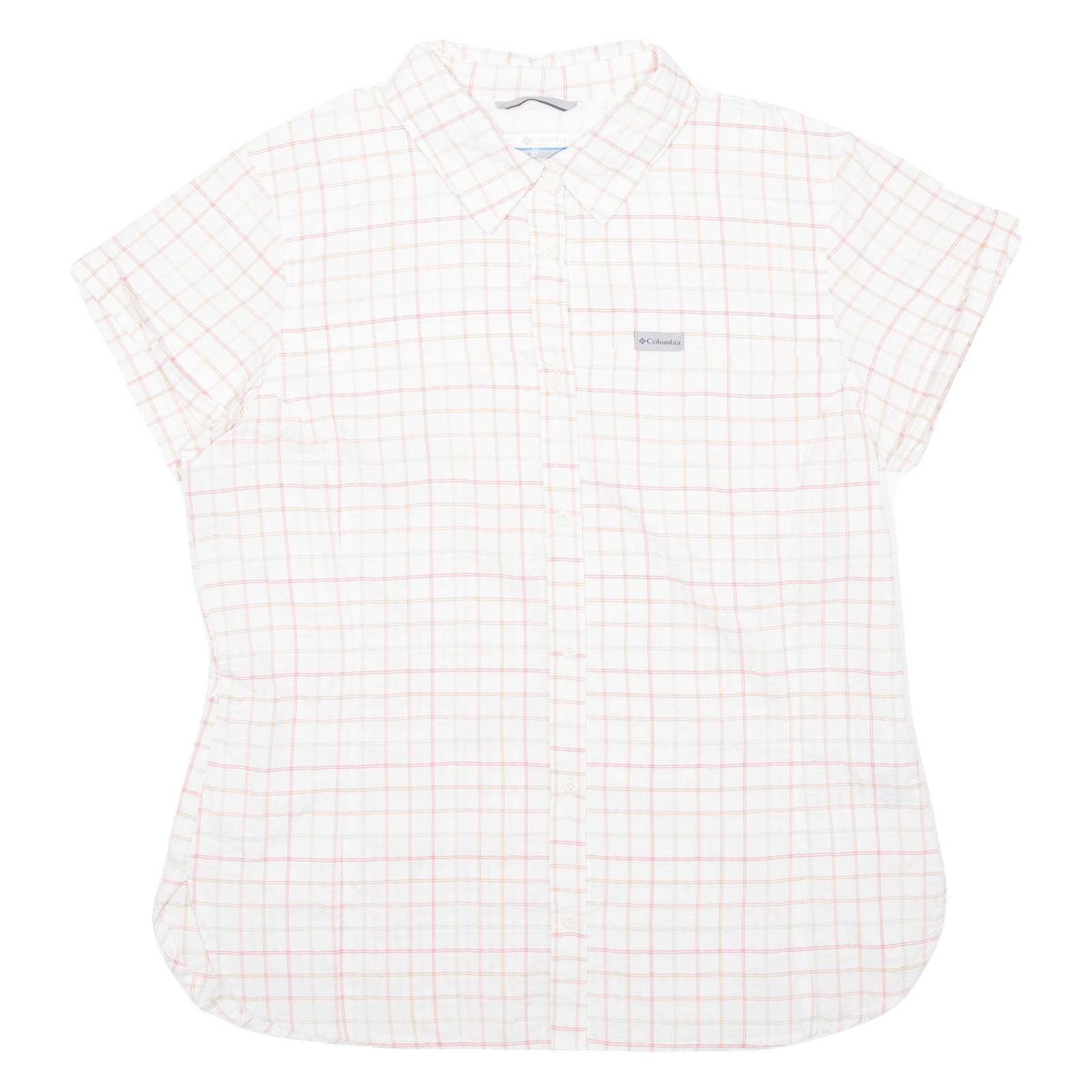 COLUMBIA Womens Shirt White Nylon Check L