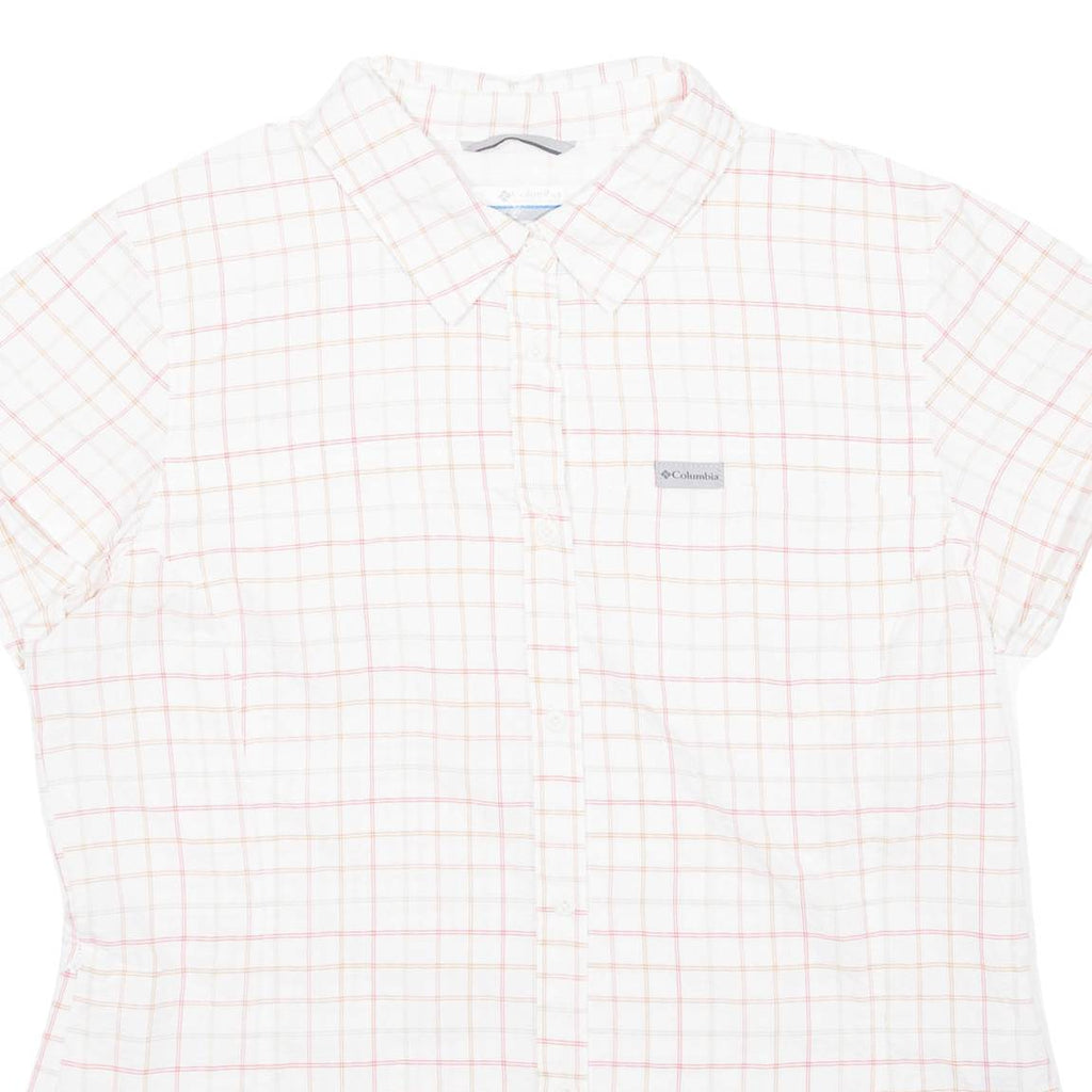 COLUMBIA Womens Shirt White Nylon Check L