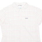 COLUMBIA Womens Shirt White Nylon Check L