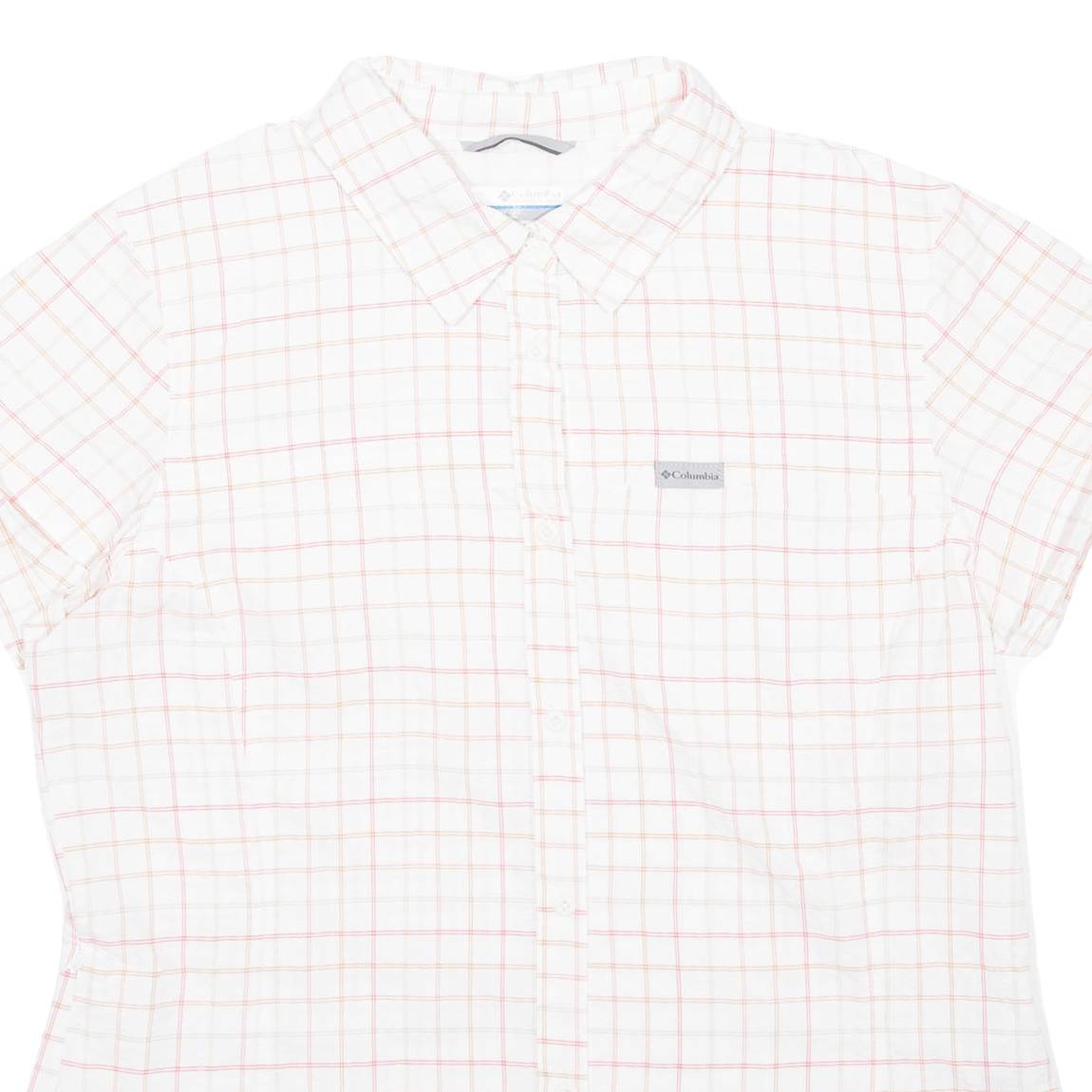 COLUMBIA Womens Shirt White Nylon Check L