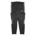 ADIDAS Mens Joggers Black & White L W32 L30 Track Pants Slim Tapered Fit