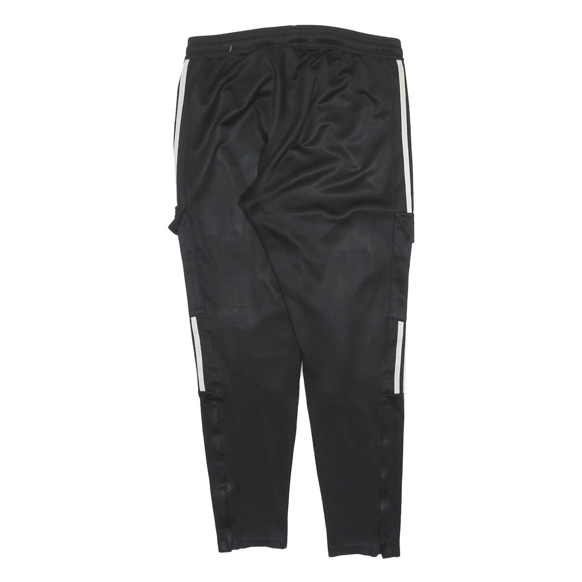 ADIDAS Mens Joggers Black & White L W32 L30 Track Pants Slim Tapered Fit