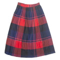 WORTHINGTON Buttoned Womens Pleated Skirt Red Midi Check S
