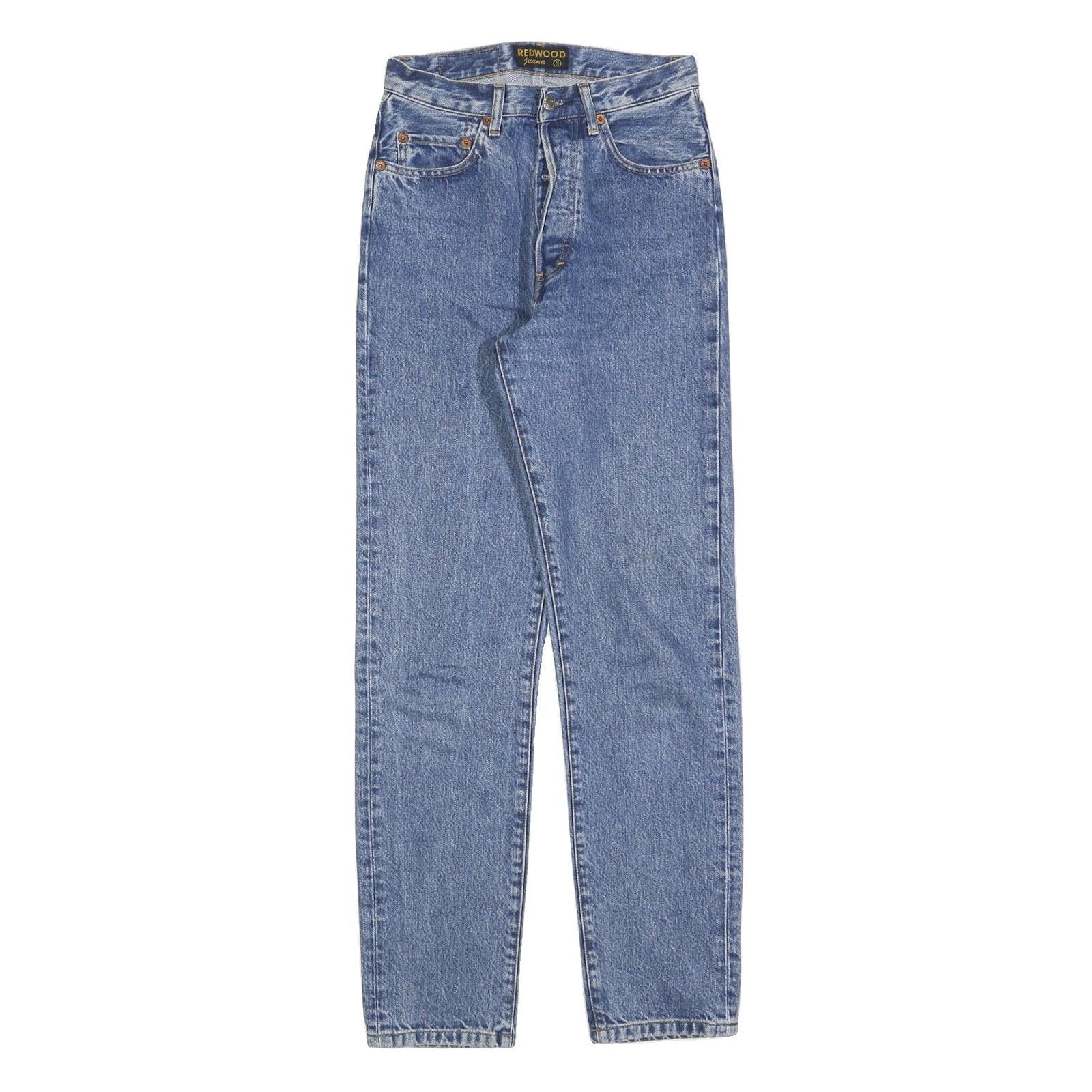 REDWOOD Womens Jeans Blue Regular Straight Denim Medium W25 L30 Button Closure