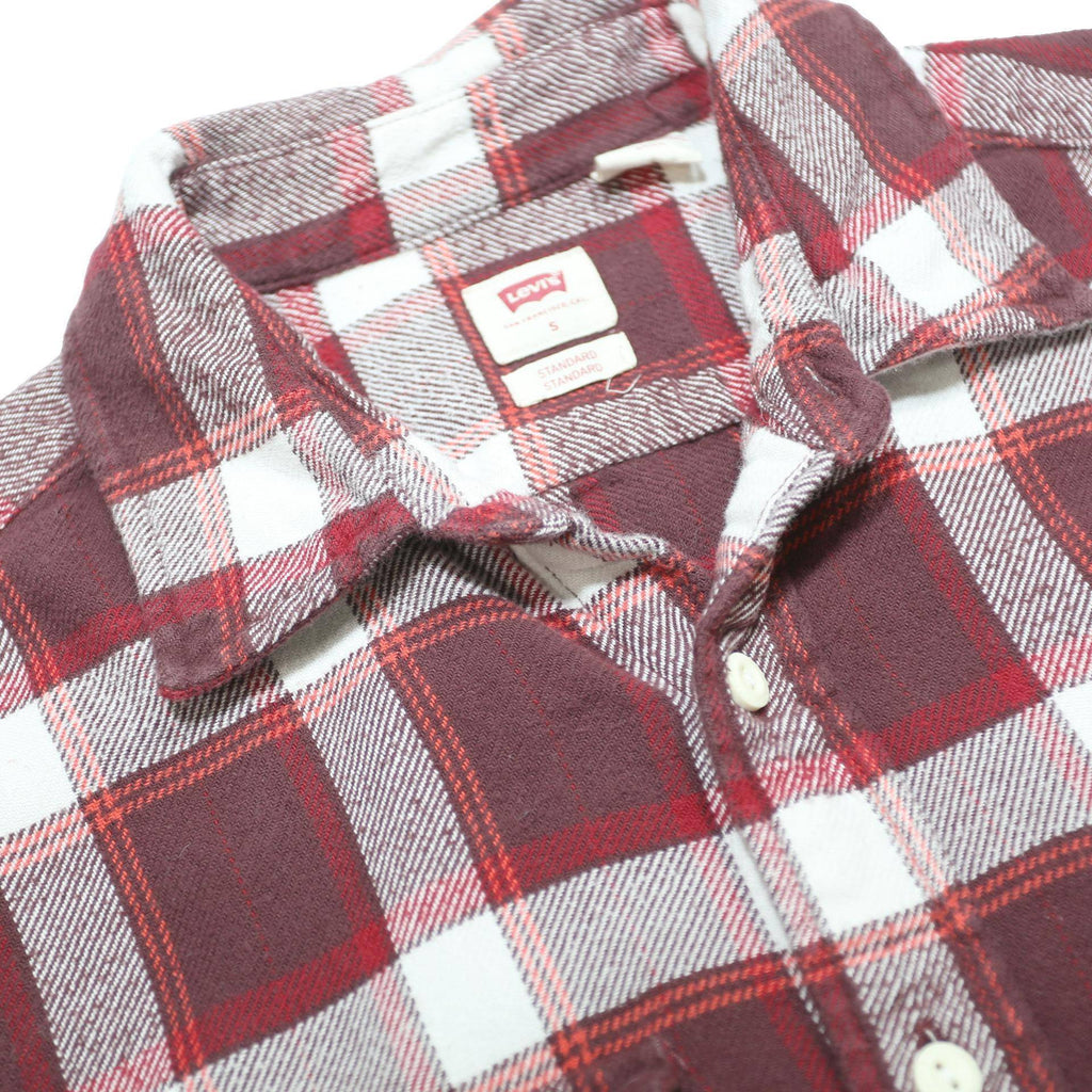 LEVI'S Mens Red & White Check Shirt S Casual Cotton Long Sleeve Button