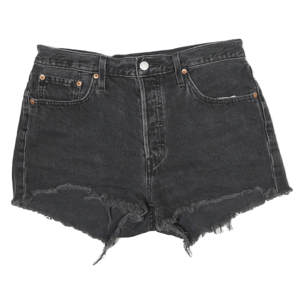 LEVI'S Womens Denim Black Cut-Off Shorts M W29 Frayed Hem Casual Summer