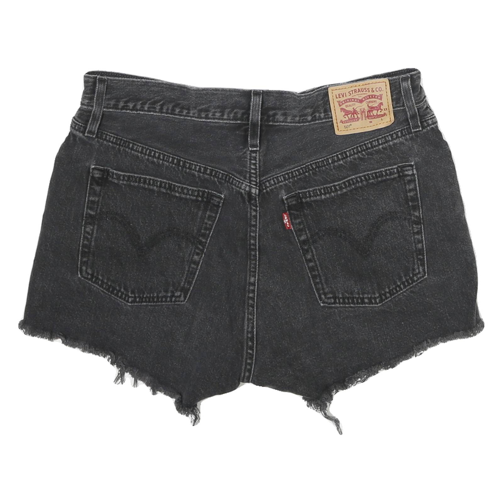 LEVI'S Womens Denim Black Cut-Off Shorts M W29 Frayed Hem Casual Summer